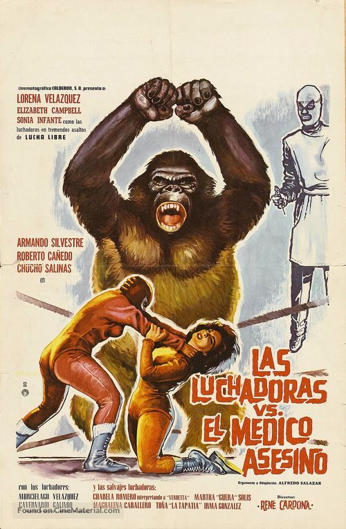 Las luchadoras contra el m&eacute;dico asesino - Mexican Movie Poster