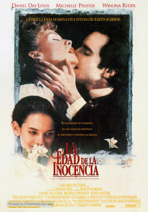 The Age of Innocence - Spanish Movie Poster