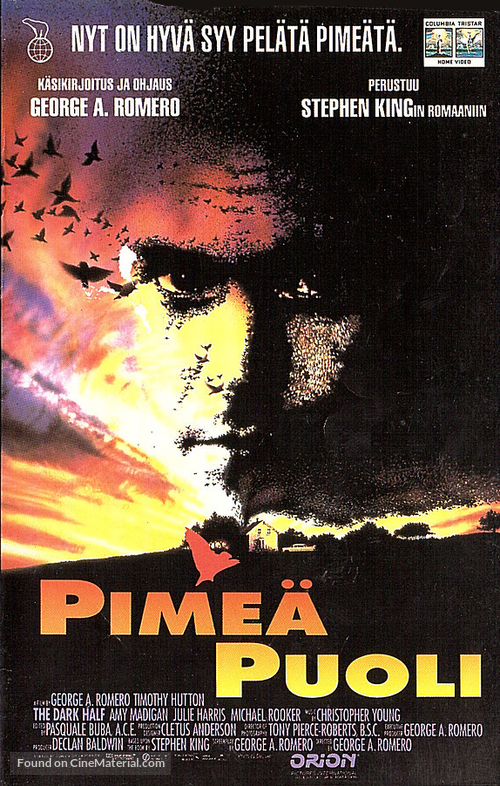 The Dark Half - Finnish VHS movie cover
