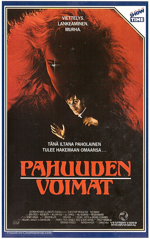 The Unholy - Finnish VHS movie cover