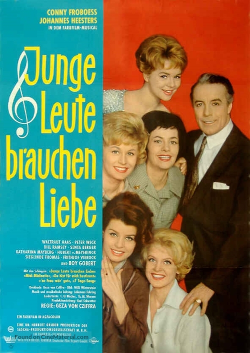 Junge Leute brauchen Liebe - German Movie Poster