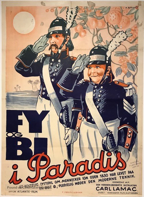 Pat und Patachon im Paradies - Danish Movie Poster