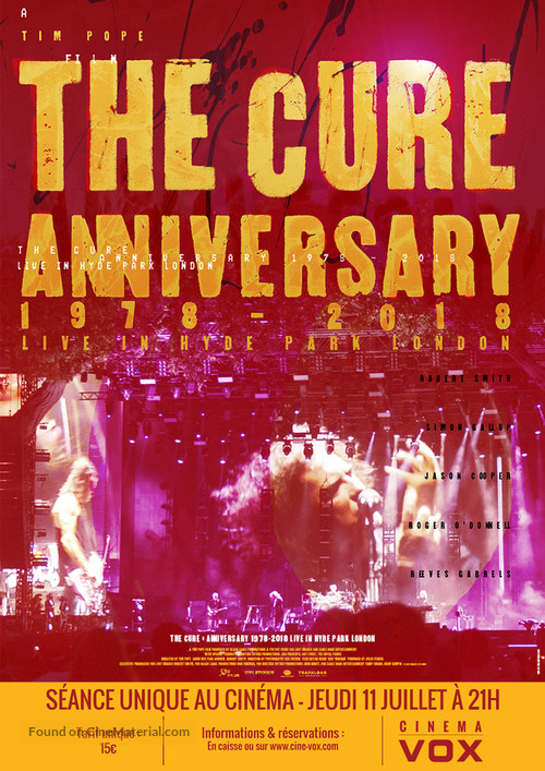 The Cure: Anniversary 1978-2018 Live in Hyde Park - French Movie Poster