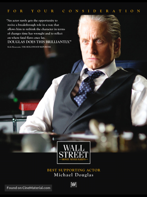 Wall Street: Money Never Sleeps - For your consideration movie poster