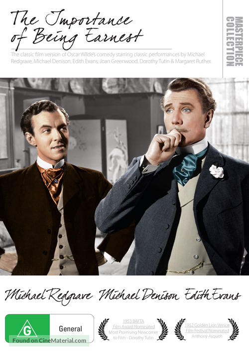 The Importance of Being Earnest - Australian DVD movie cover