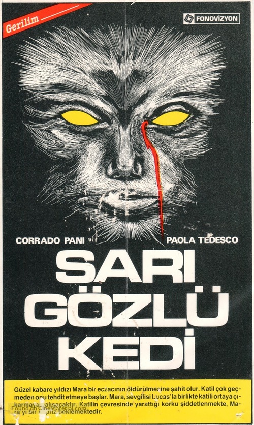 Il gatto dagli occhi di giada - Turkish Movie Poster