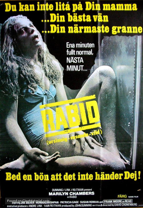 Rabid - Swedish Theatrical movie poster