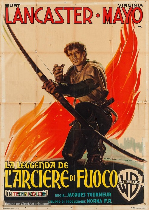 The Flame and the Arrow - Italian Movie Poster