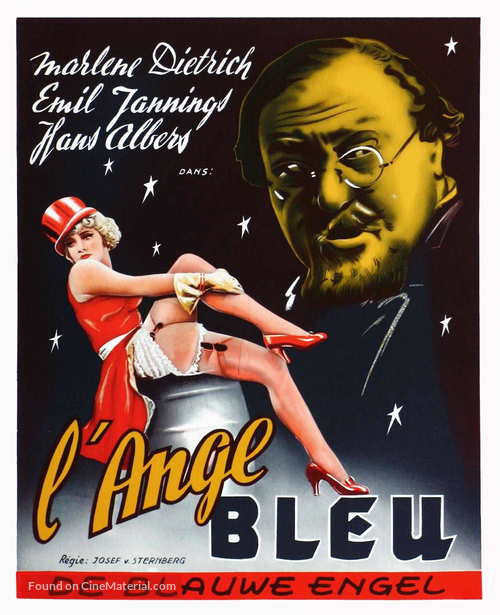 Der blaue Engel - Belgian Movie Poster