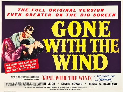 Gone with the Wind - British Re-release movie poster