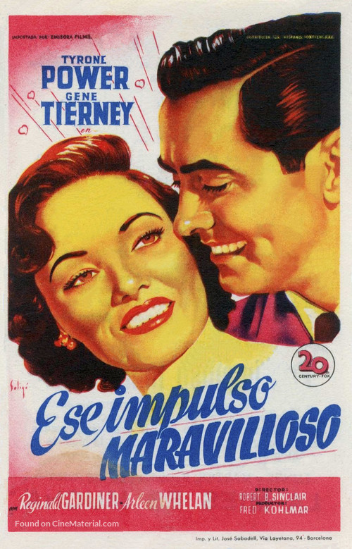 That Wonderful Urge - Spanish Movie Poster