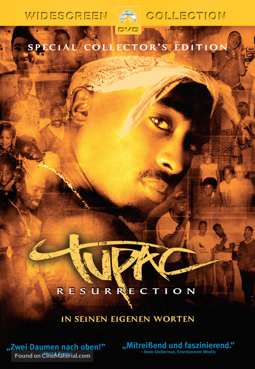 Tupac Resurrection - German DVD movie cover