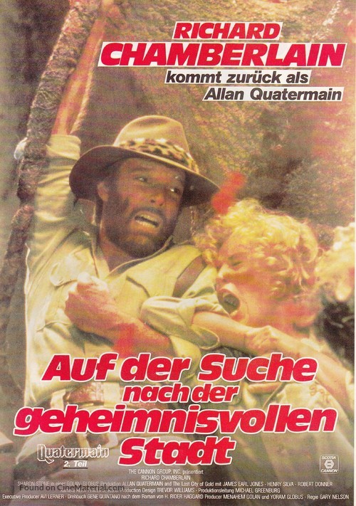 Allan Quatermain and the Lost City of Gold - German Movie Poster