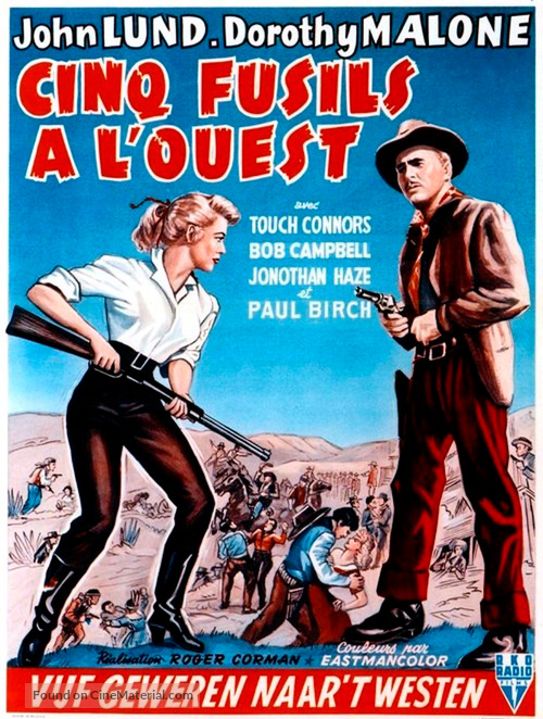 Five Guns West - Belgian Movie Poster