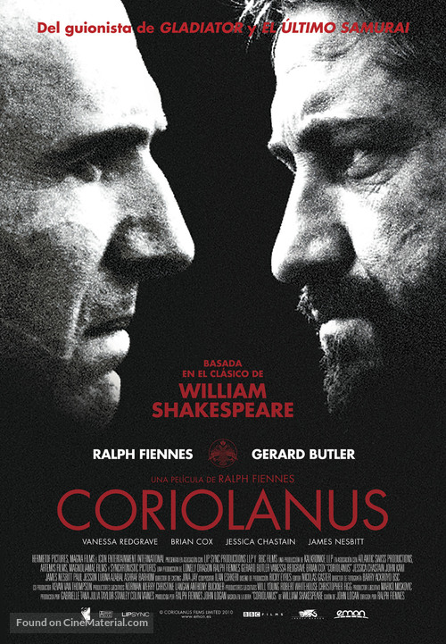Coriolanus - Spanish Movie Poster