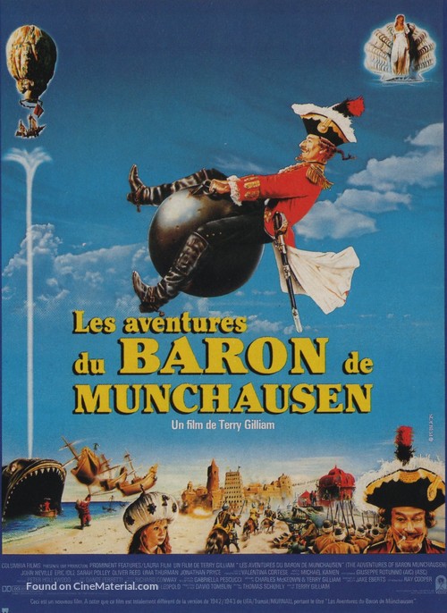 The Adventures of Baron Munchausen - French Movie Poster