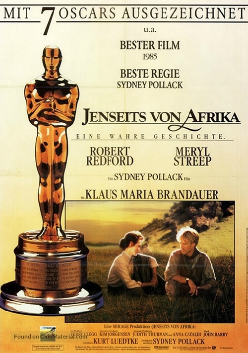 Out of Africa - German Movie Poster