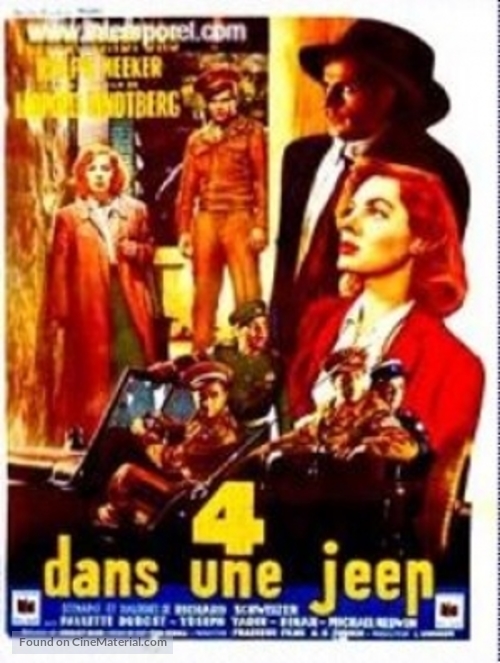 Die Vier im Jeep - French Movie Poster