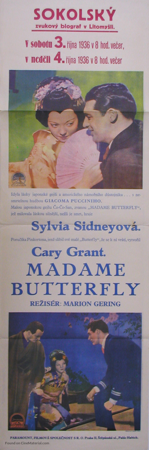 Madame Butterfly - Czech Movie Poster