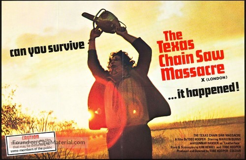 The Texas Chain Saw Massacre - British Movie Poster