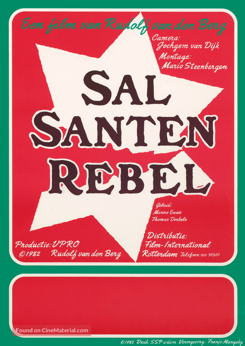 Sal Santen rebel - Dutch Movie Poster