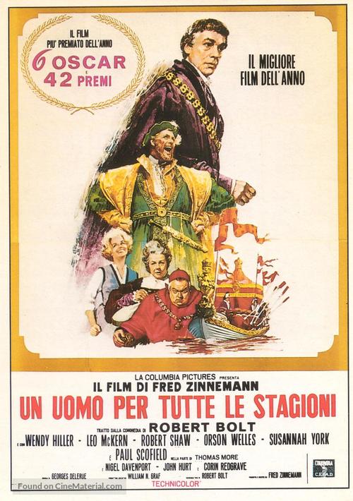 A Man for All Seasons - Italian Movie Poster