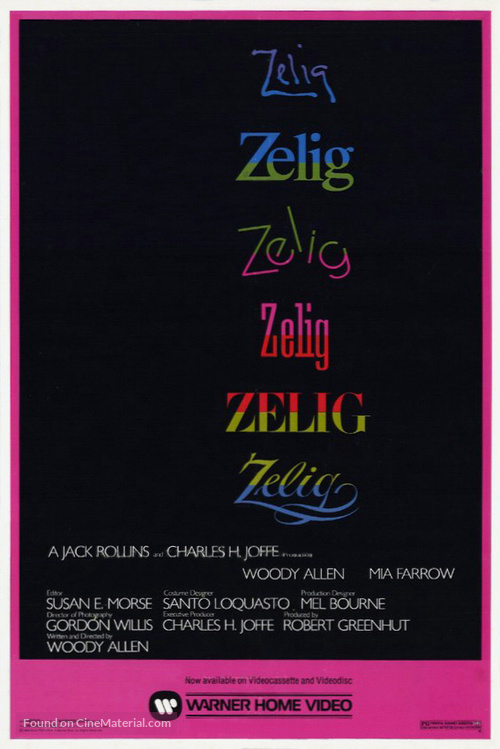 Zelig - Video release movie poster