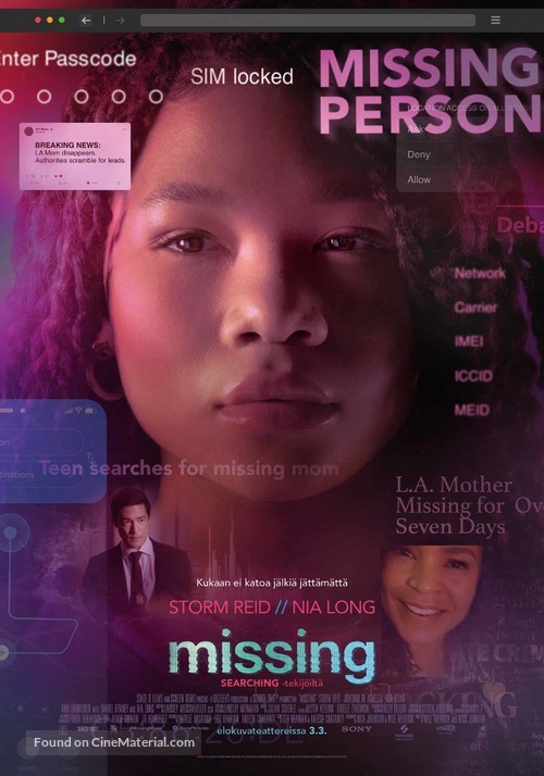 Missing - Finnish Movie Poster