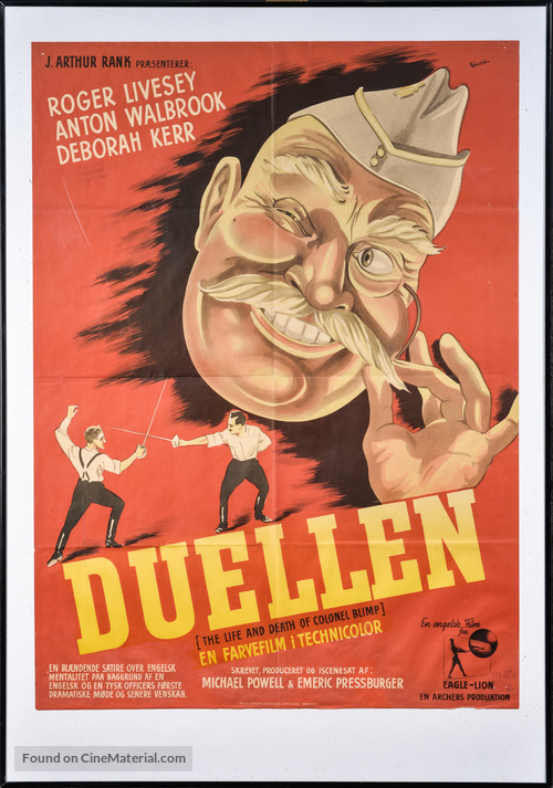 The Life and Death of Colonel Blimp - Danish Movie Poster