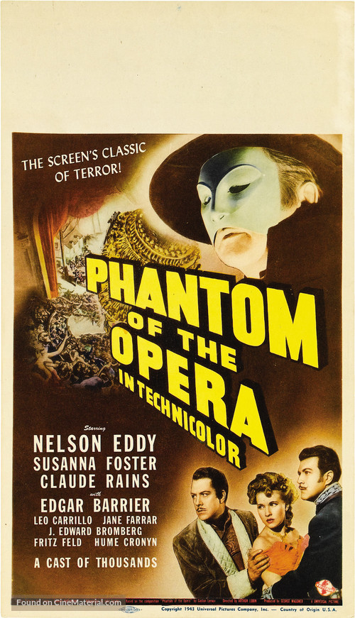 Phantom of the Opera - Theatrical movie poster