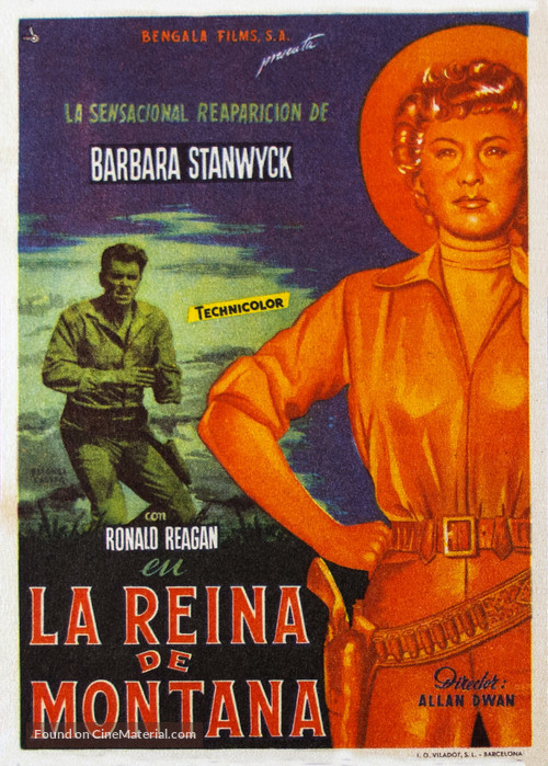 Cattle Queen of Montana - Spanish Movie Poster