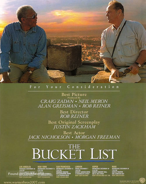 The Bucket List - For your consideration movie poster