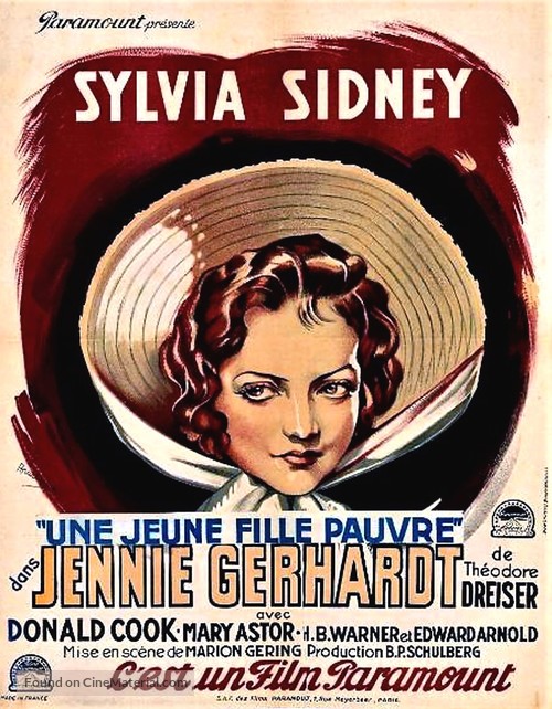 Jennie Gerhardt - French Movie Poster