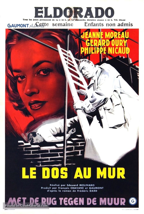 Le dos au mur - Belgian Movie Poster