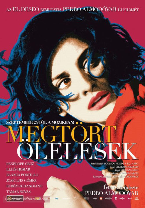 Los abrazos rotos - Hungarian Movie Poster