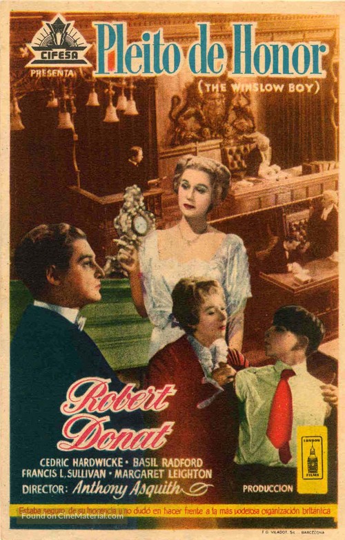 The Winslow Boy - Spanish Movie Poster