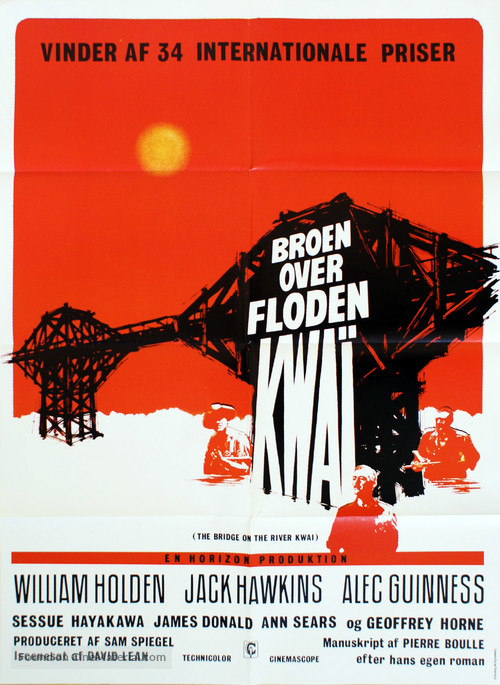 The Bridge on the River Kwai - Danish Movie Poster