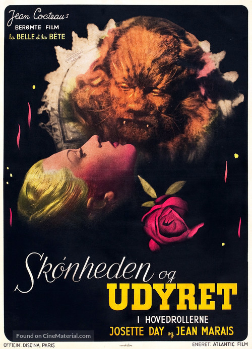 La belle et la b&ecirc;te - Danish Movie Poster