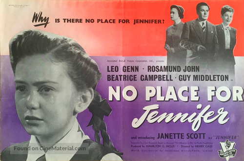 No Place for Jennifer - British Movie Poster