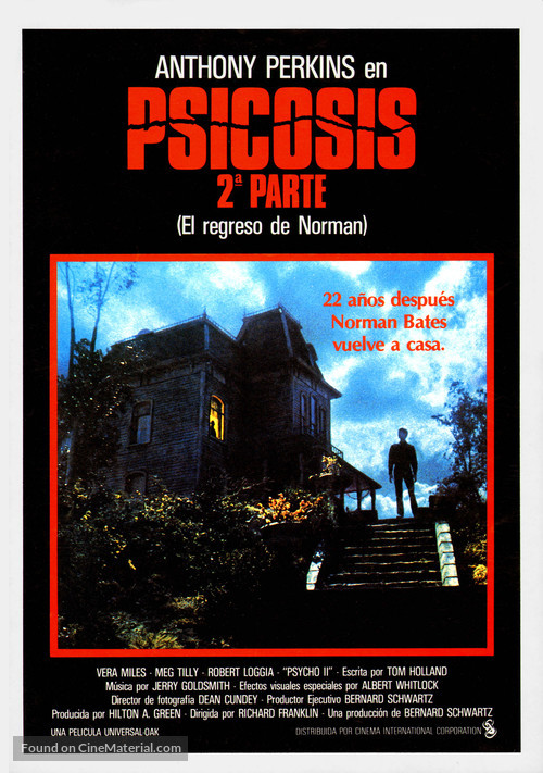 Psycho II - Spanish Movie Poster
