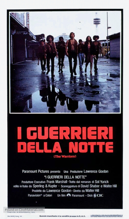 The Warriors - Italian Theatrical movie poster