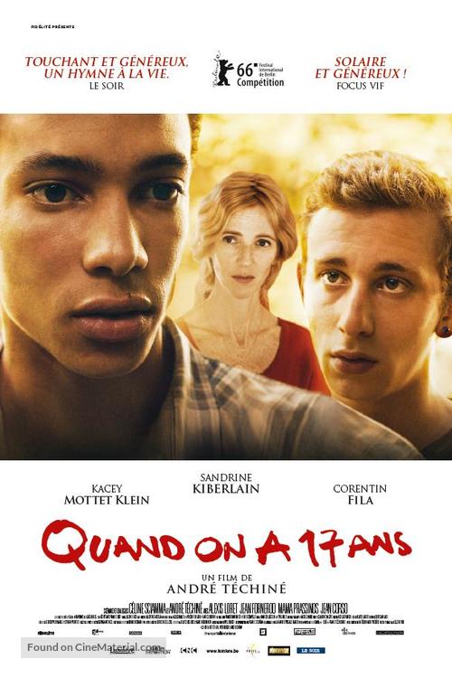 Quand on a 17 ans - Belgian Movie Poster