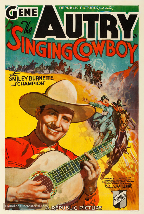 The Singing Cowboy - Movie Poster