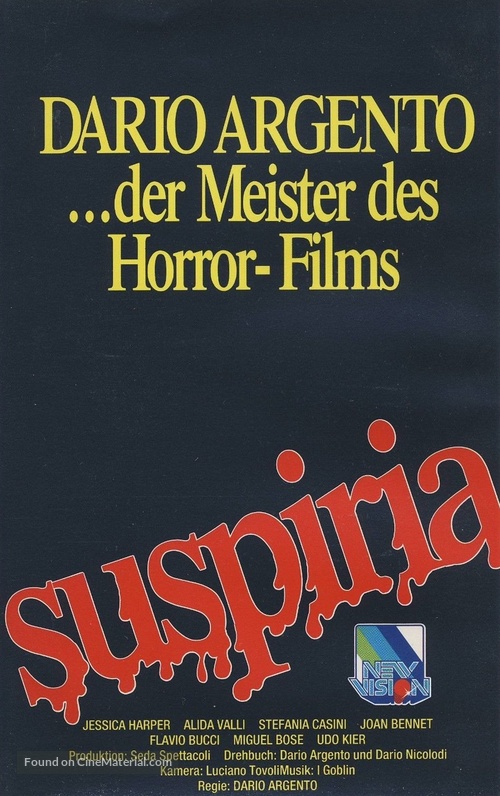 Suspiria - German VHS movie cover