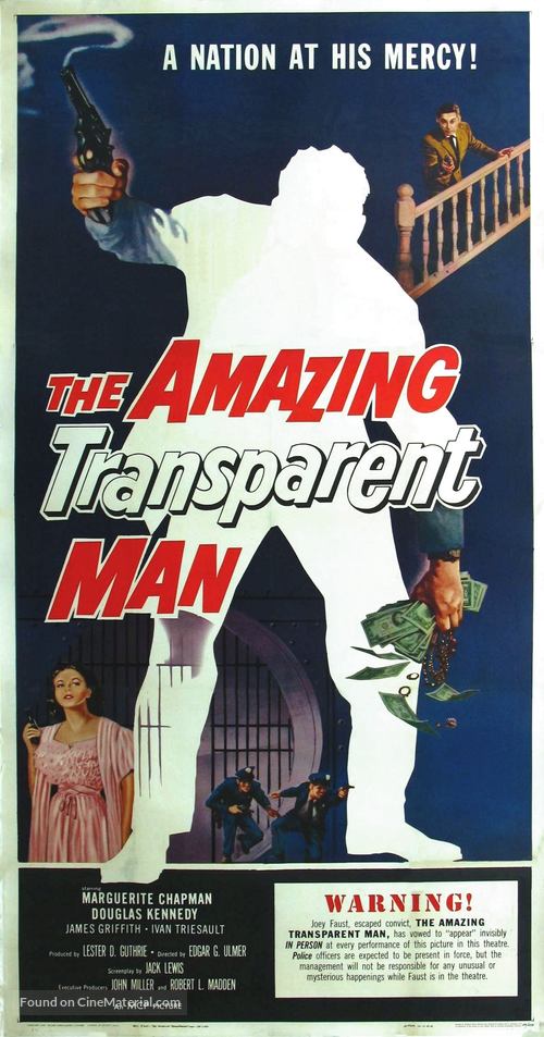 The Amazing Transparent Man - Movie Poster