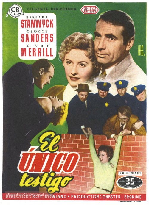 Witness to Murder - Spanish Movie Poster