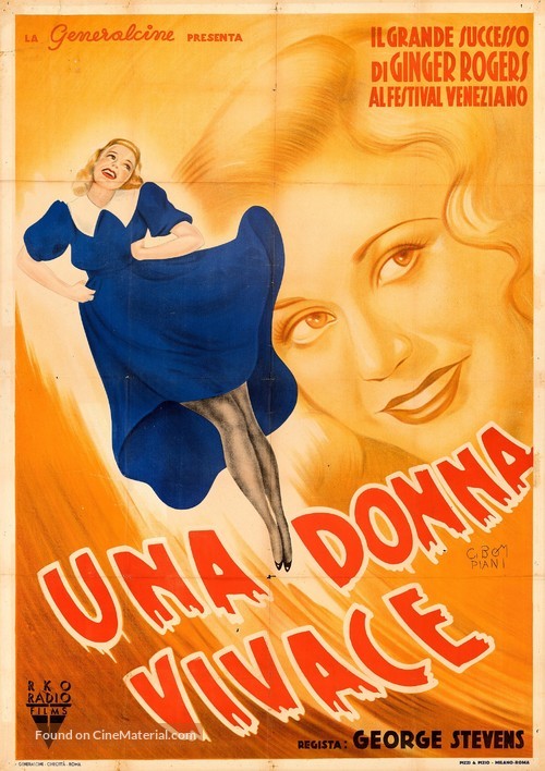 Vivacious Lady - Italian Movie Poster
