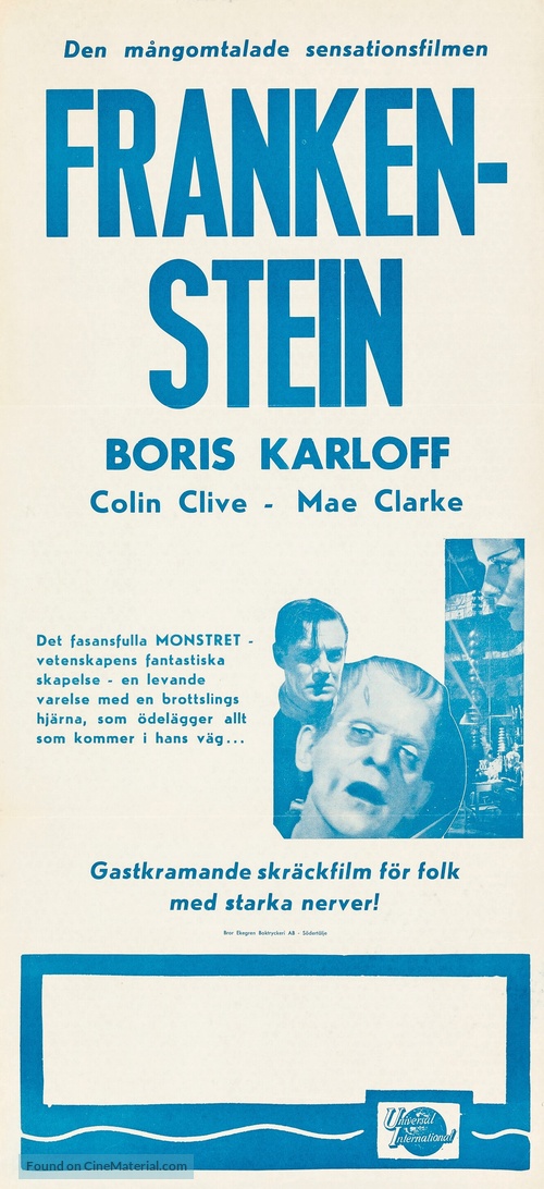 Frankenstein - Swedish Re-release movie poster