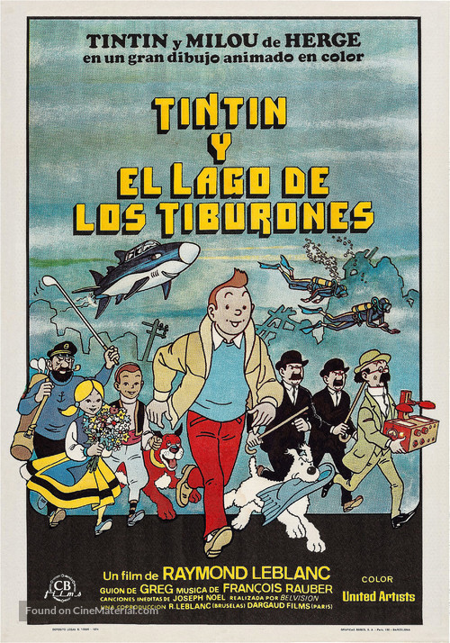 Tintin et le lac aux requins - Spanish Movie Poster