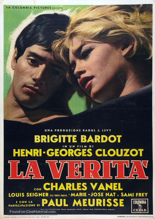 La v&eacute;rit&eacute; - Italian Movie Poster